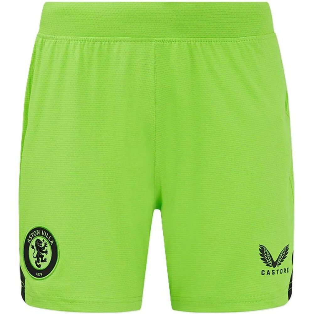 Castore Womens/Ladies Aston Villa FC Goalkeeper Shorts / Green/Caviar